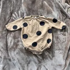 ボディスーツ　水玉ロンパース　長袖トレーナー　12-18M