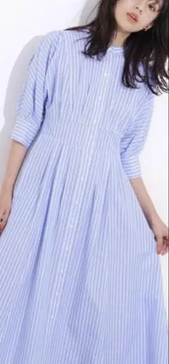 ⭐︎最終お値下げ⭐︎ナチュラルビューティーベーシックロング半袖シャツワンピース S