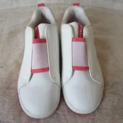 ポロラルフローレン　スリッポンシューズ　白/ピンク　22.5㎝　ok2508D