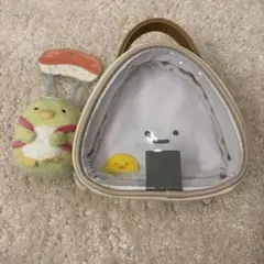 すみっコぐらし おにぎり型三角ポーチ&ペンギン？のぬいぐるみセット