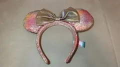 ディズニー ミニー耳カチューシャ ピンク×スパンコール