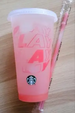 スタバ　2025　ミステリーカラーチェンジングリユーザブルコールドカップ　赤