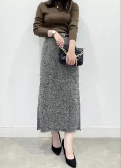 【未使用】タグ付き GUジーユー ツイーディミディスカートZ+E