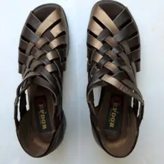 Epdor ダークブラウン ストラップサンダル 24.5cmEEE