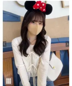 グレイル　キャミ×リボンカーディガンふくれジャガードアンサンブル　アイボリーM