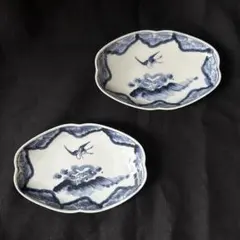 908）✿有田焼☆鶴彫刻刺身皿＆千代口セット☆破魔オマケ付き☆ - メルカリ