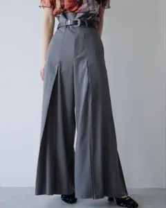 【タグ付】HARE ハレ タックプリーツワイドパンツ グレー ワイドパンツ