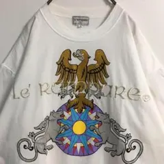 レトロ 古着 ビンテージ 刺繍 デザインプリントTシャツ 白 メンズXL 日本製