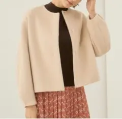 近年　定価7万　ANAYI アナイ　アルパカヘリンボンショートコート