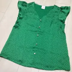 美品 スピックアンドスパン スカラップ袖 刺繍デザイン Spick & Span 