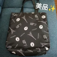 未使用品 FAUCHON トートバッグ パリ柄 ブラック ピンクのサムネイル