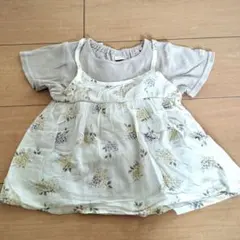 花柄重ね着風トップス　90cm　半袖 　tete a teteのサムネイル