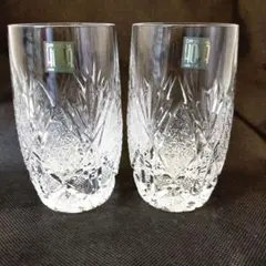 HOYA　クリスタル　最高級　レトロカット　タンブラー　ペア