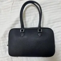 ブラックレザー ハンドバッグ☆アサミカバン - メルカリ