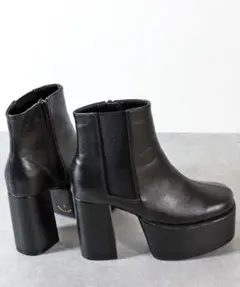 LOVE HUNTER /スクエアトゥ厚底チェルシーヒールブーツ (1571)