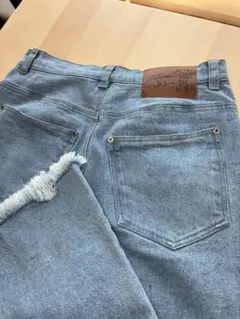 【ティーナジョジュン】デニムパンツ カットオフ 綿100 ハイウエスト ジーパン