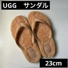 新品】UGG アグ ビーチサンダル ファー ベージュ × ゴールド 24cm