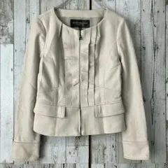 ☆ボディドレッシングデラックス☆ノーカラージャケット [38] ベージュ系