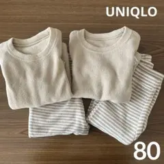 UNIQLO パジャマ パジャマ上下 長袖 フリース ミッフィ 80cm 2枚