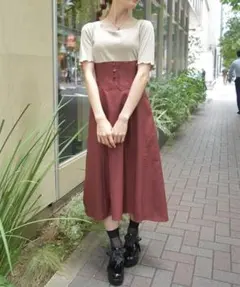 美品❣️axes femme ハイウエスト ドッキングワンピース