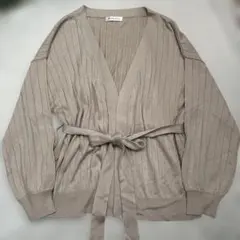 Healthy Karen ベージュリブカーディガン　Lサイズ