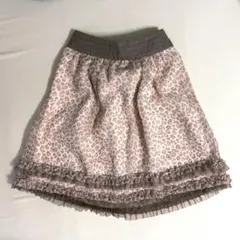 ヒョウ柄フリルミニスカート ラメ入り