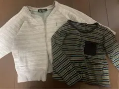 イーストボーイ上着長袖トレーナーブルゾン　コムサイズムボーダーTシャツ100緑