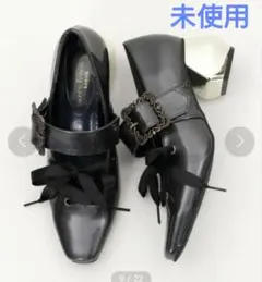 【未使用】アクシーズファムカワイイ　バックルデザインレースアップパンプス　黒　S