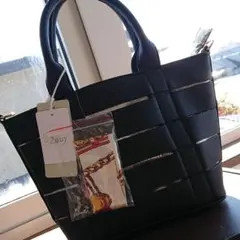 2wayバッグ新品タグ付きブラック色上品スカーフ？付き