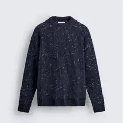 コントラストシェニールセーター