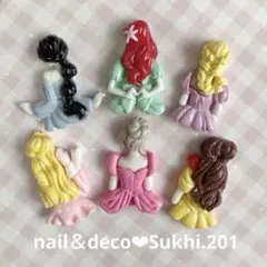 スピード発送！再入荷！プリンセス　デコパーツ6個セット♡No.201