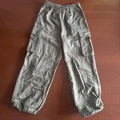 GU キッズ カーゴパンツ 150cm カーキ
