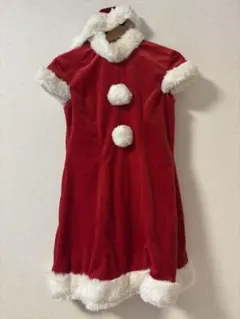 【ミニスカサンタ】ノースリーブワンピース（大人用サイズS）