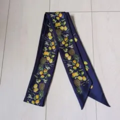 Longchamp ロンシャン シルクリボンスカーフ 花柄 グリーン 新品タグ付