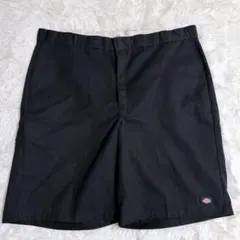 Dickies ショートパンツ ヘリンボーン織り 黒 32インチ ハーフパンツ 
