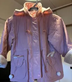 女の子 110cm キッズ ピンク キルティングコート 冬物 ファスナー付き