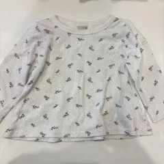 訳あり　petit main プティマイン　花柄　ドット　長袖　ロンT 80