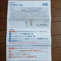 日本スキー場開発 株主優待割引券セットのサムネイル