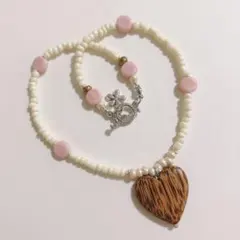 no.409／a'moureveビーズネックレス　ハンドメイド