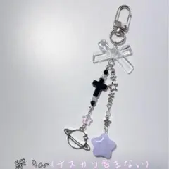 ✮ビーズキーホルダー✮ 宇宙 紫 黒 韓国 コレクトブック y2k