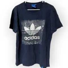 【M】adidas ネイビー Tシャツ ロゴプリント　アディダス　半袖のサムネイル