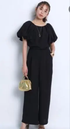 JUSGLITTY フェイクリネンロンパース オールインワンのサムネイル