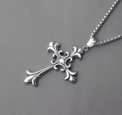 【G11】シルバー クロスペンダント ネックレス　メタル