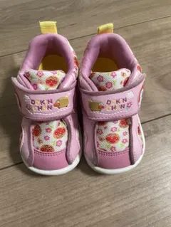 中古アンパンマン　ドキンちゃん 12.5cm ピンク花柄シューズ