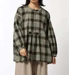 sm2 柄アソートギャザーブラウス　チャコール　サマンサモスモス