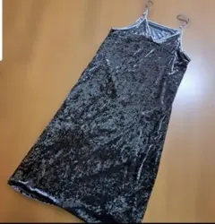 低身長向け　ベロア キャミワンピース