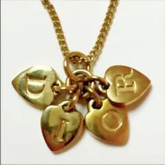 Dior ゴールド ハートチャーム ネックレス