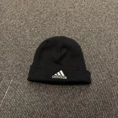 99年製　adidas アディダス ニット帽 ビーニー 白刺繍ロゴ y2k