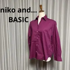 niko and…BASIC 長袖シャツ ワインカラー 襟ワイヤー入り　サイズ３