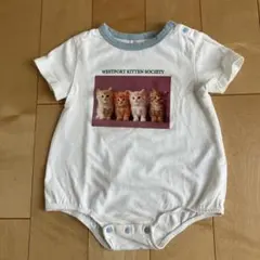 softcheese 半袖ロンパース　猫　ねこ　しまむら　70-80のサムネイル